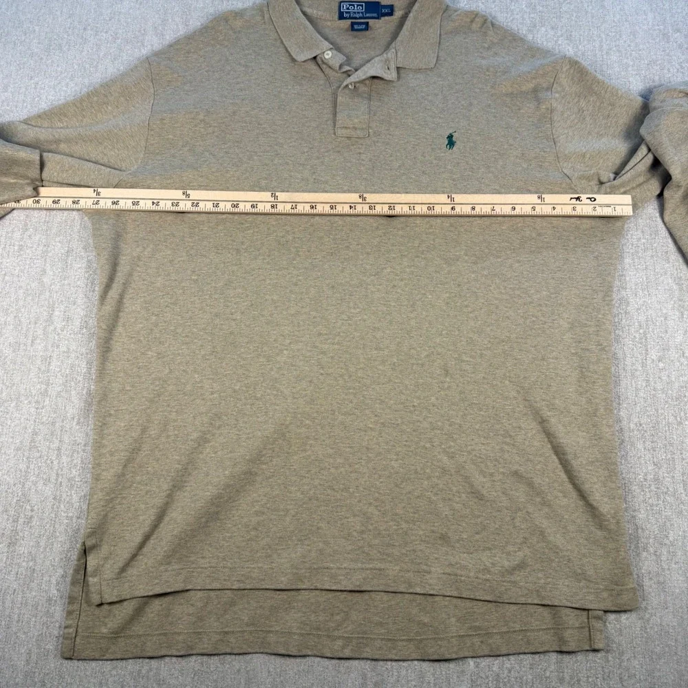 Polo Ralph Lauren Polo Shirt Mens XXL Tan Long Sleeve Cotton Pony Logo